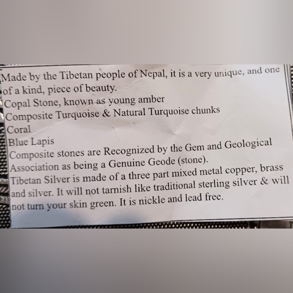 TURQUOISE INLAY AND COPAL TIBETAN SILVER RING - Picture 5 of 5